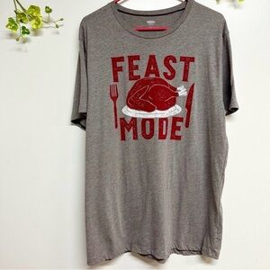 “Feast Mode” size large Old Navy mens gray short sleeve crew neck t-shirt